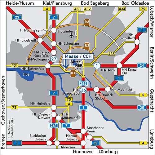 Routenplan für die Anfahrt mit dem Auto